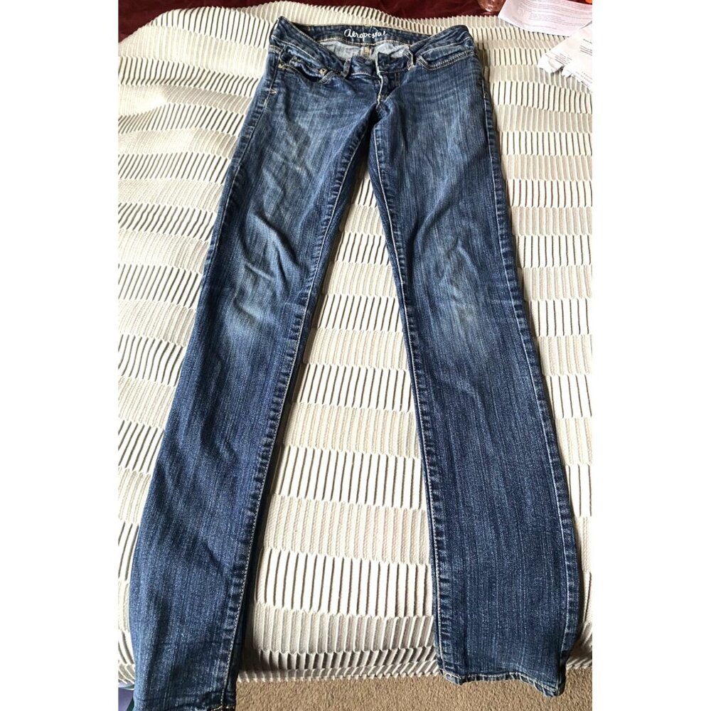 Aeropostale Juniors Jegging Size 00 Reg Stretch Skinny Jeans Dark Wash